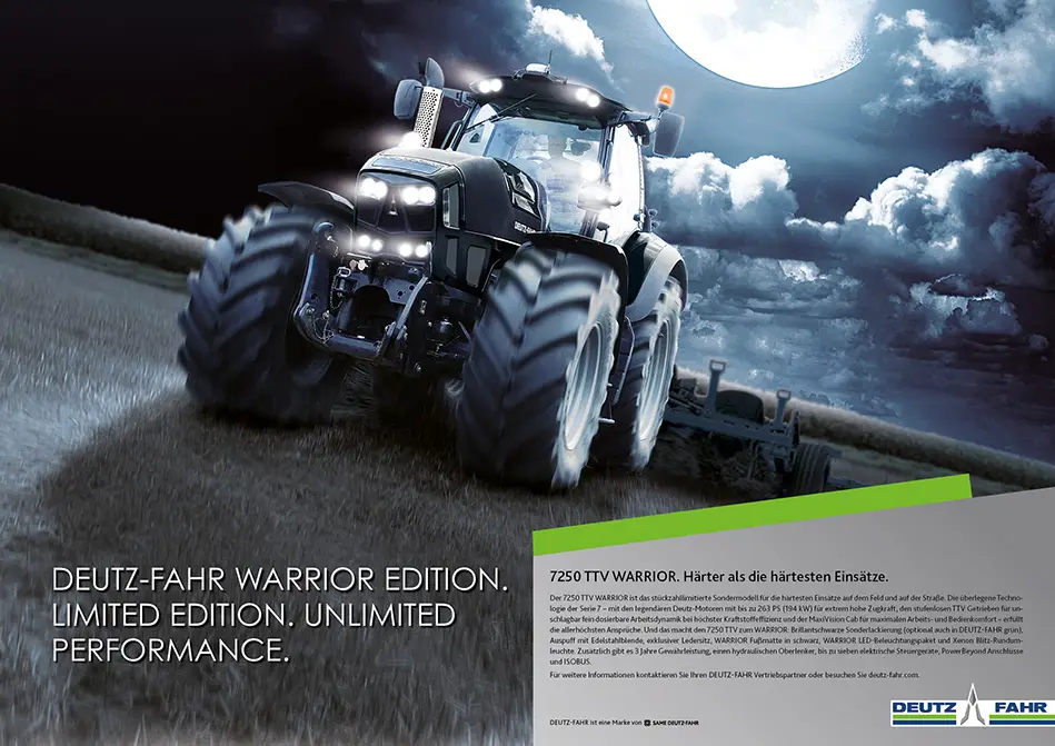 c.i.a.green, Deutz-Fahr, Warrior, Traktoren, Limited Edition, Mond, Anzeige Serie 7