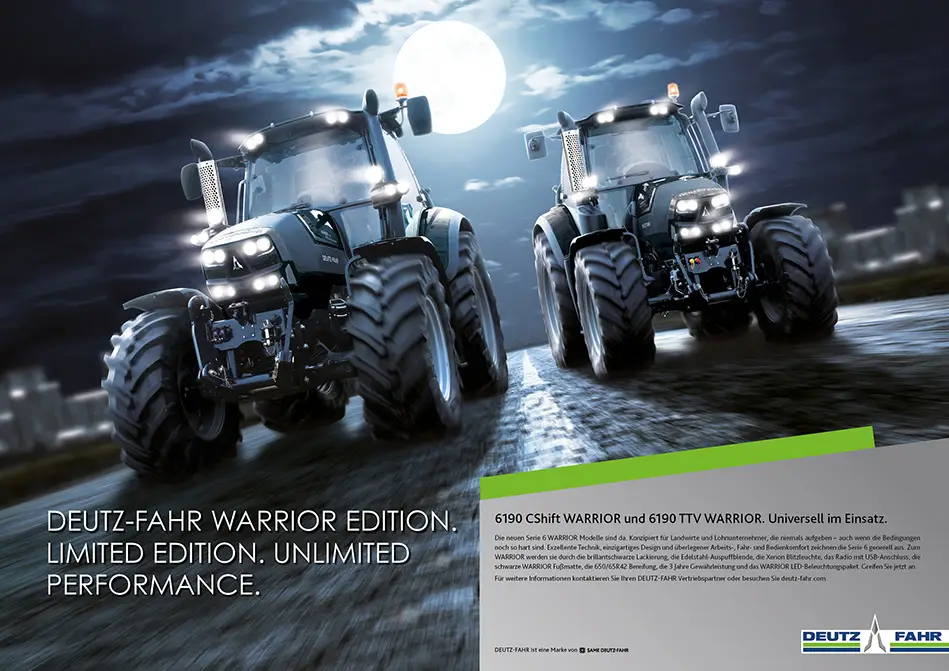 c.i.a.green, Deutz-Fahr, Warrior, Traktoren, Limited Edition, Mond, Anzeige Serie 6