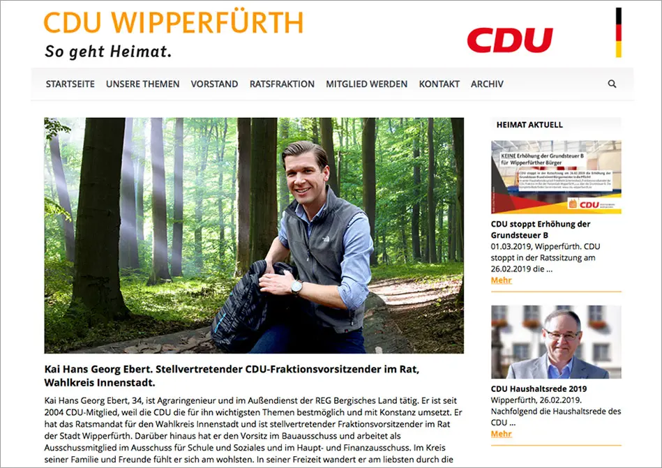 c.i.a.green, CDU Wipperfürth, Website Thema Ratsfraktion