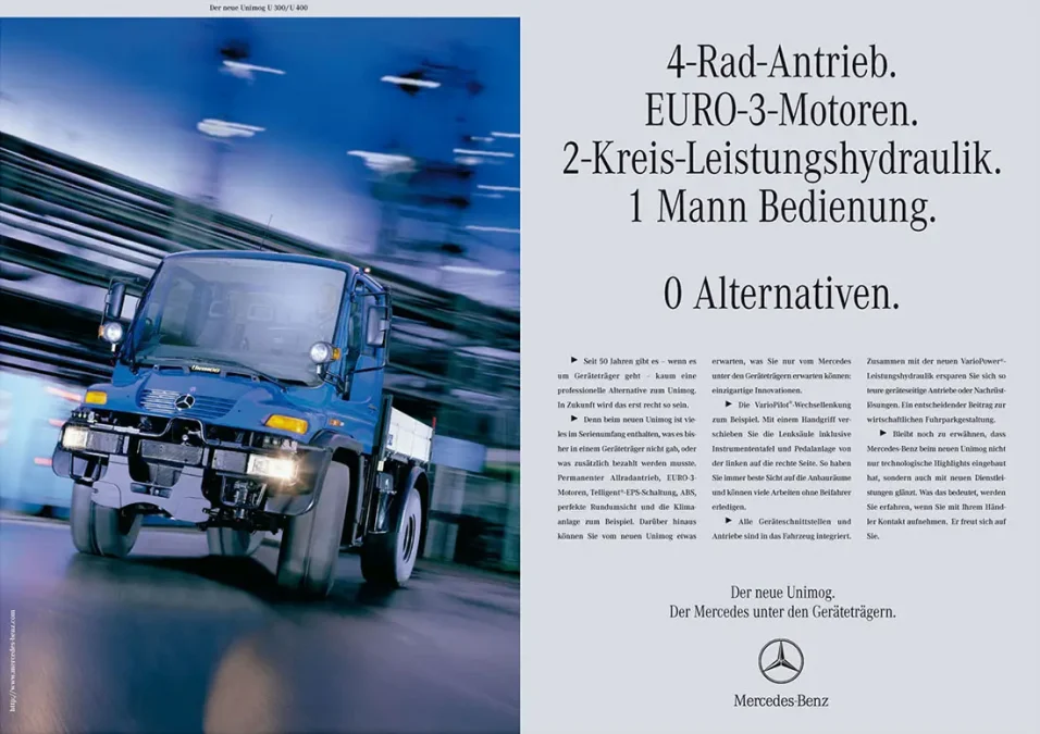 c.i.a.green, Mercedes Benz, Unimog, Geräteträger, Anzeige Technische Ausstattung