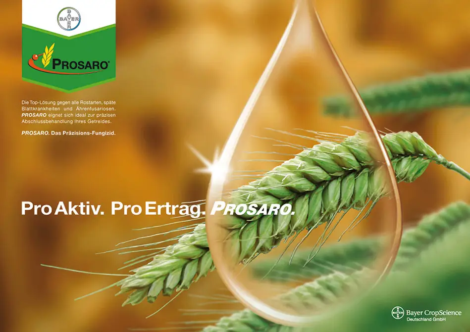 c.i.a.green, Bayer Crop Science, Prosaro, Fungizid, Präzision, Tropfen, Anzeige Roggen