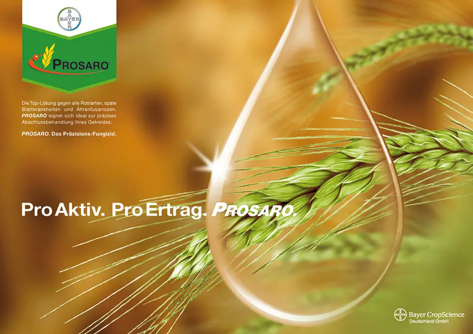 c.i.a.green, Bayer Crop Science, Prosaro, Fungizid, Präzision, Tropfen, Anzeige Gerste